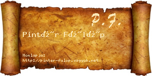 Pintér Fülöp névjegykártya